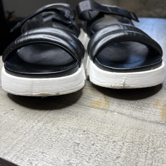 Sorel VIIBE Women's Sandal Flat Slingback Comfort Black White Size 12 - Picture 4 of 8